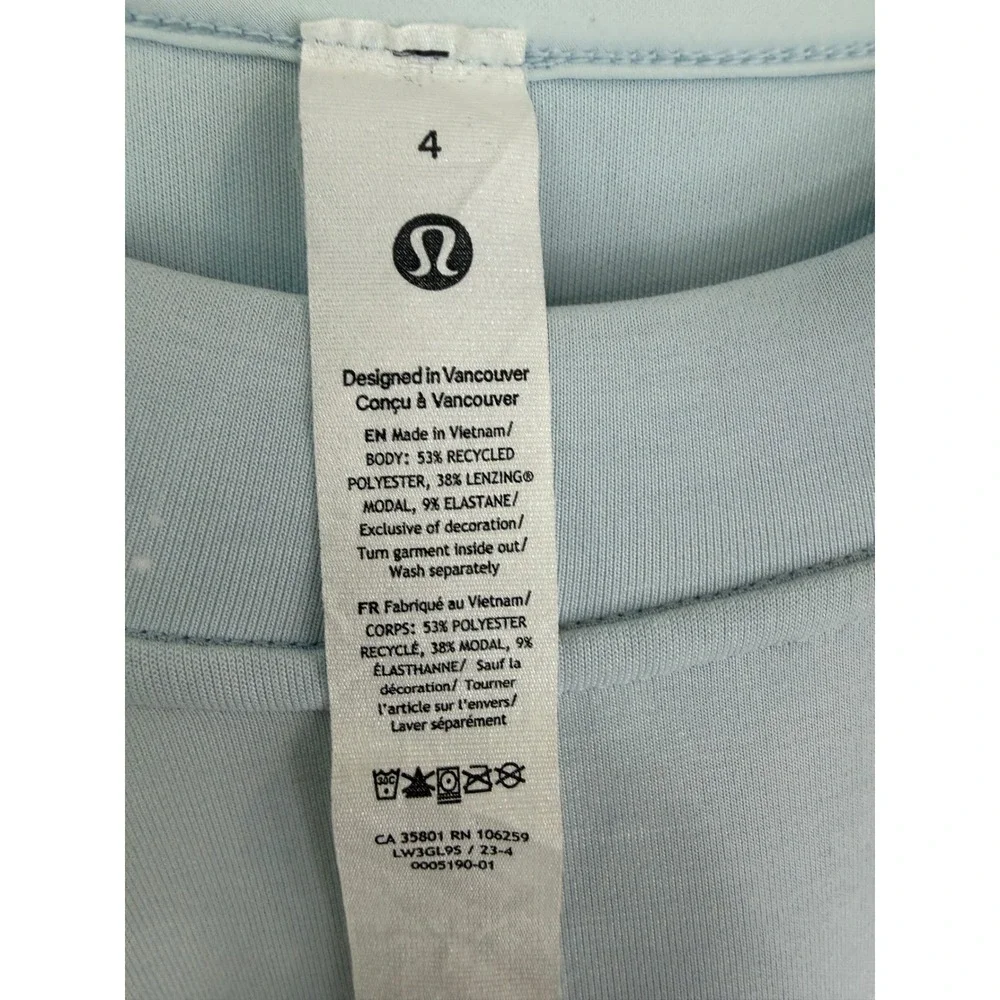 Lululemon Softstreme Perfectly Oversized Cropped Crew 4 Sheer Blue W3GL9S - Picture 9 of 13